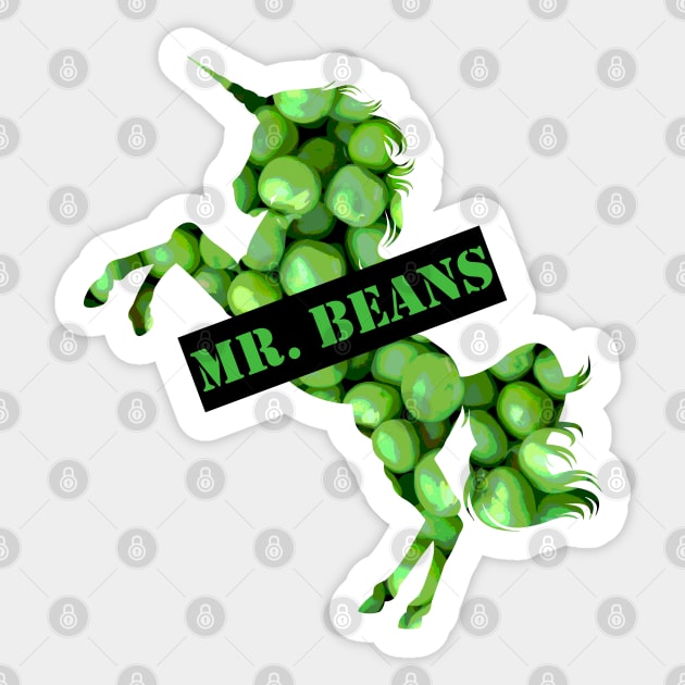 Mr. Beans Unicorn Sticker by AdiDsgn